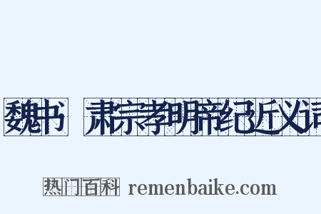 魏书·肃宗孝明帝纪近义词是什么意思的图片